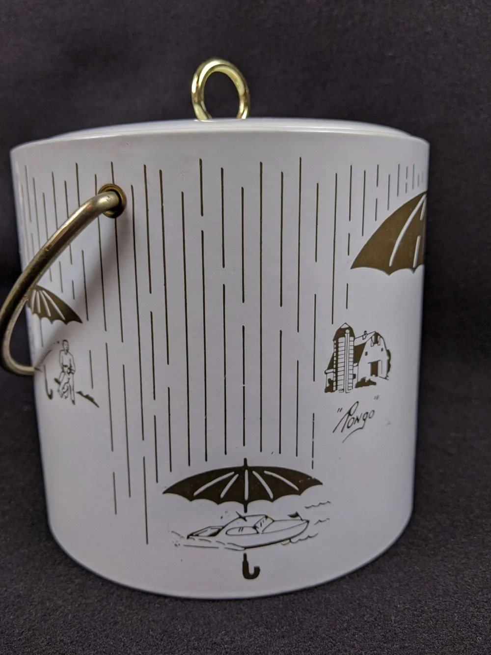 Vintage Mid-Century Travelers Insurance Agency  Ice Bucket - Designed by Rongo